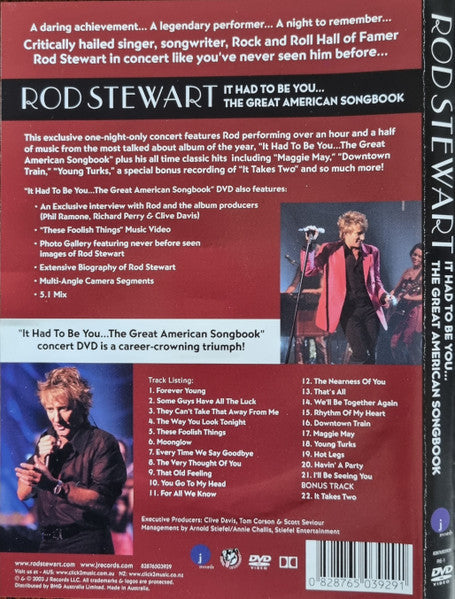 Rod Stewart - It Had To Be You... The Great American Songbook DVD (Used)