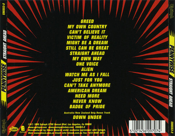 Pennywise – Straight Ahead Bonus Trk CD