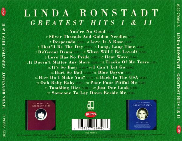 Linda Ronstadt – Greatest Hits I & II CD