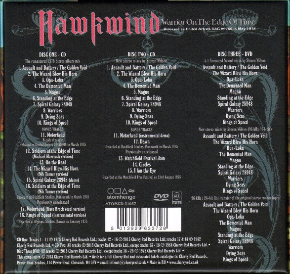 Hawkwind – Warrior On The Edge Of Time 2CD + DVD + Booklet (New)