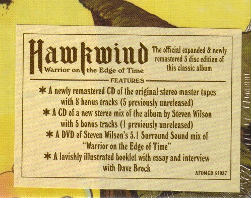 Hawkwind – Warrior On The Edge Of Time 2CD + DVD + Booklet (New)