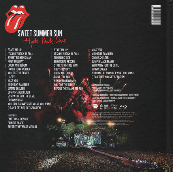 Rolling Stones – Sweet Summer Sun - Hyde Park Live Book +  2DVD + 2CD (Used)
