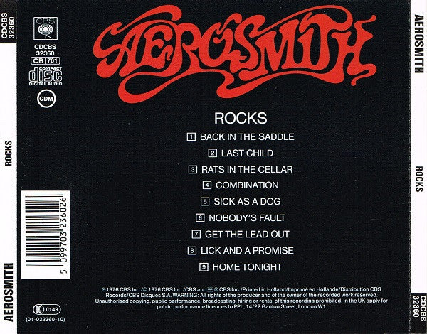Aerosmith - Rocks CD