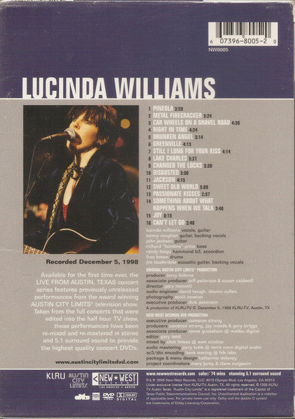 Lucinda Williams - Live From Austin Texas DVD (Used)