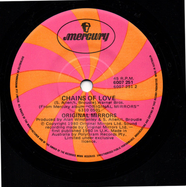 Original Mirrors - Boys Cry 7" Vinyl Single (Used)