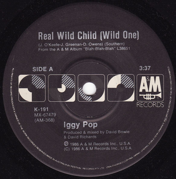 Iggy Pop - Real Wild Child (Wild One) 7" Vinyl Single (Used)