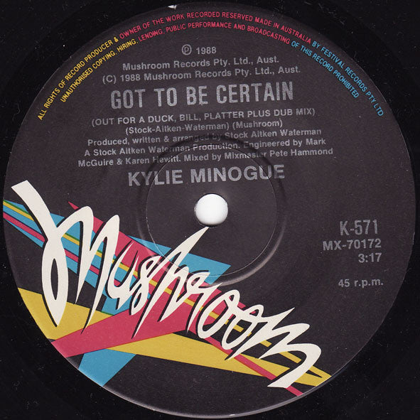 Kylie Minogue - Got To Be Certain 7" Vinyl Single (Used)