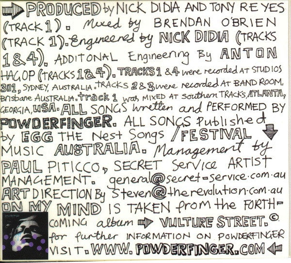 Powderfinger - On My Mind 4 Track CD Single