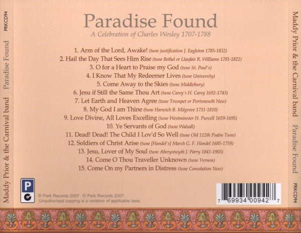 Maddy Prior & The Carnival Band – Paradise Found CD