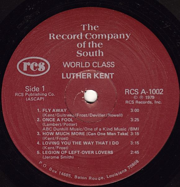 Luther Kent – World Class Vinyl LP (Used)