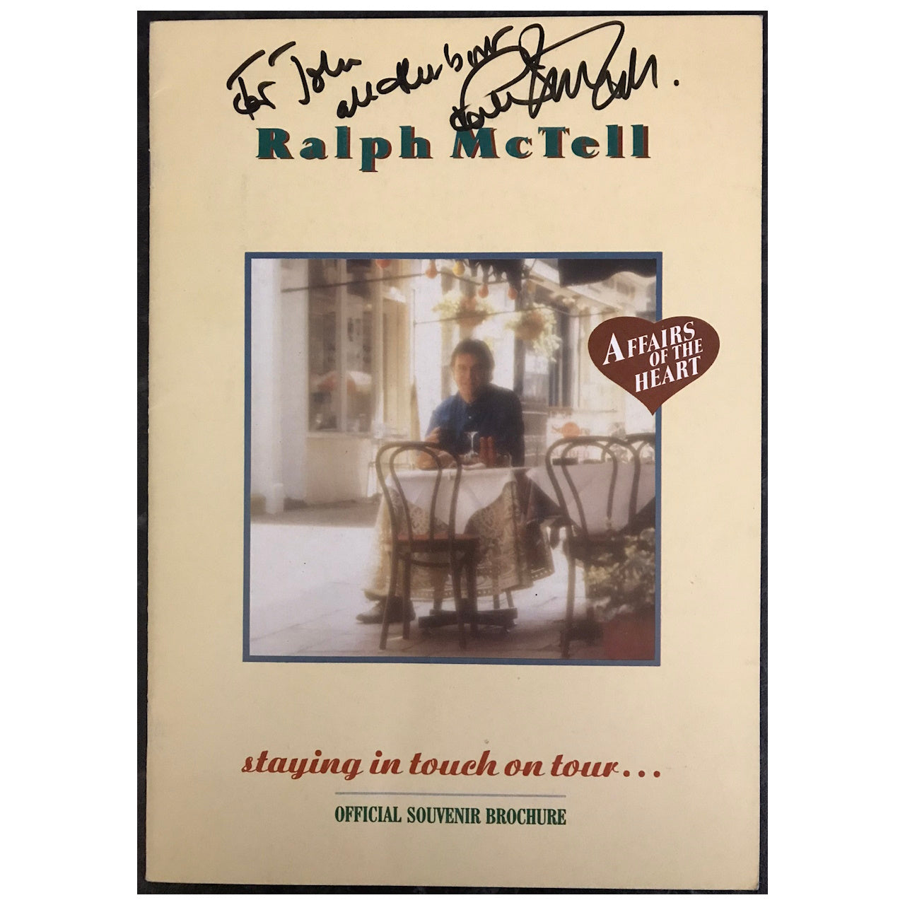 Ralph McTell - Staying In Touch On Tour 1989 UK Original Concert Tour Program (Autographed)