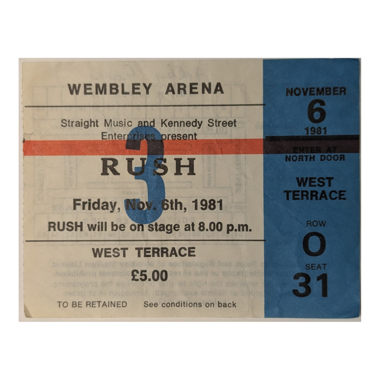 Rush - Exit Stage Left Tour 1981 Original Vintage Concert Ticket