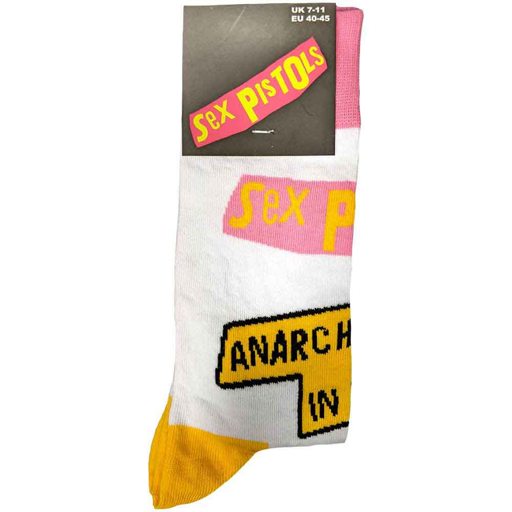 Sex Pistols - Anarchy In The UK Unisex White Size 7-11 Socks