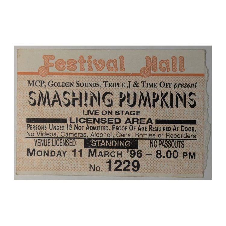 Smashing Pumpkins - Infinite Sadness Tour 1996 Original Vintage Concert Ticket