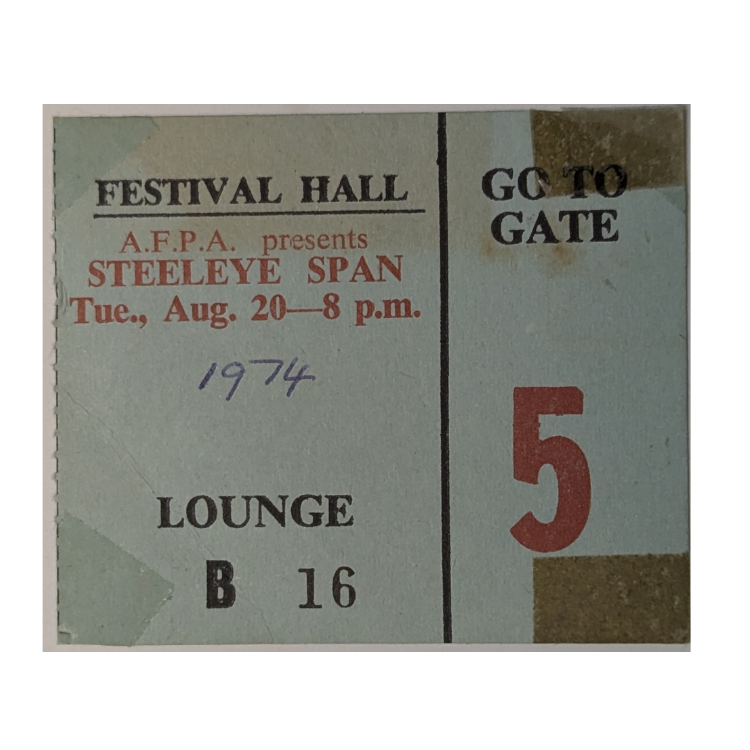 Steeleye Span - 1974 Tour Original Vintage Concert Ticket