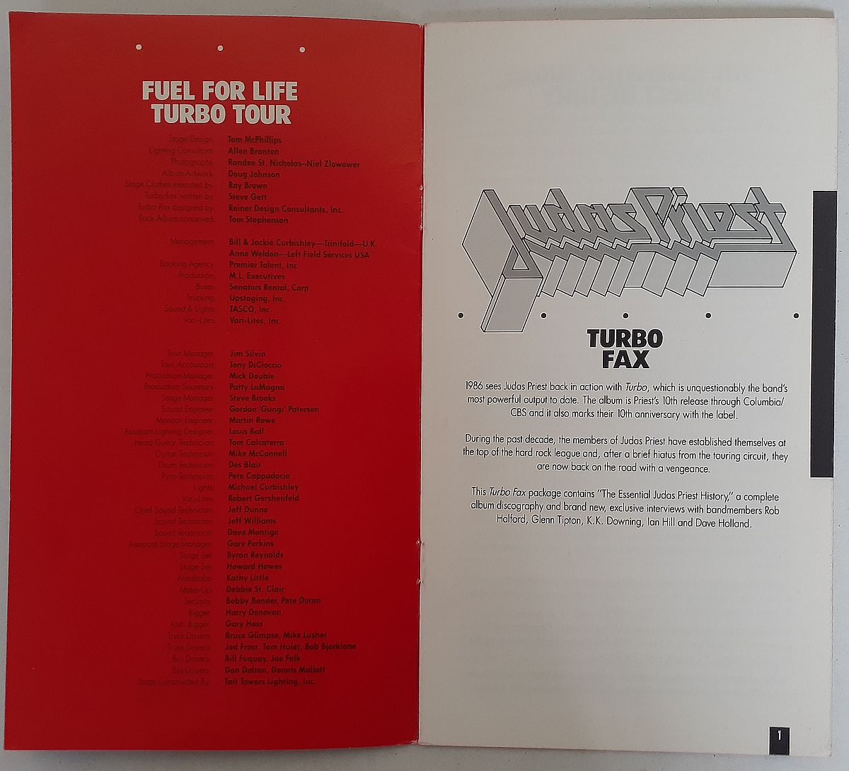 Judas Priest - Turbo Fax Advertising Brochure