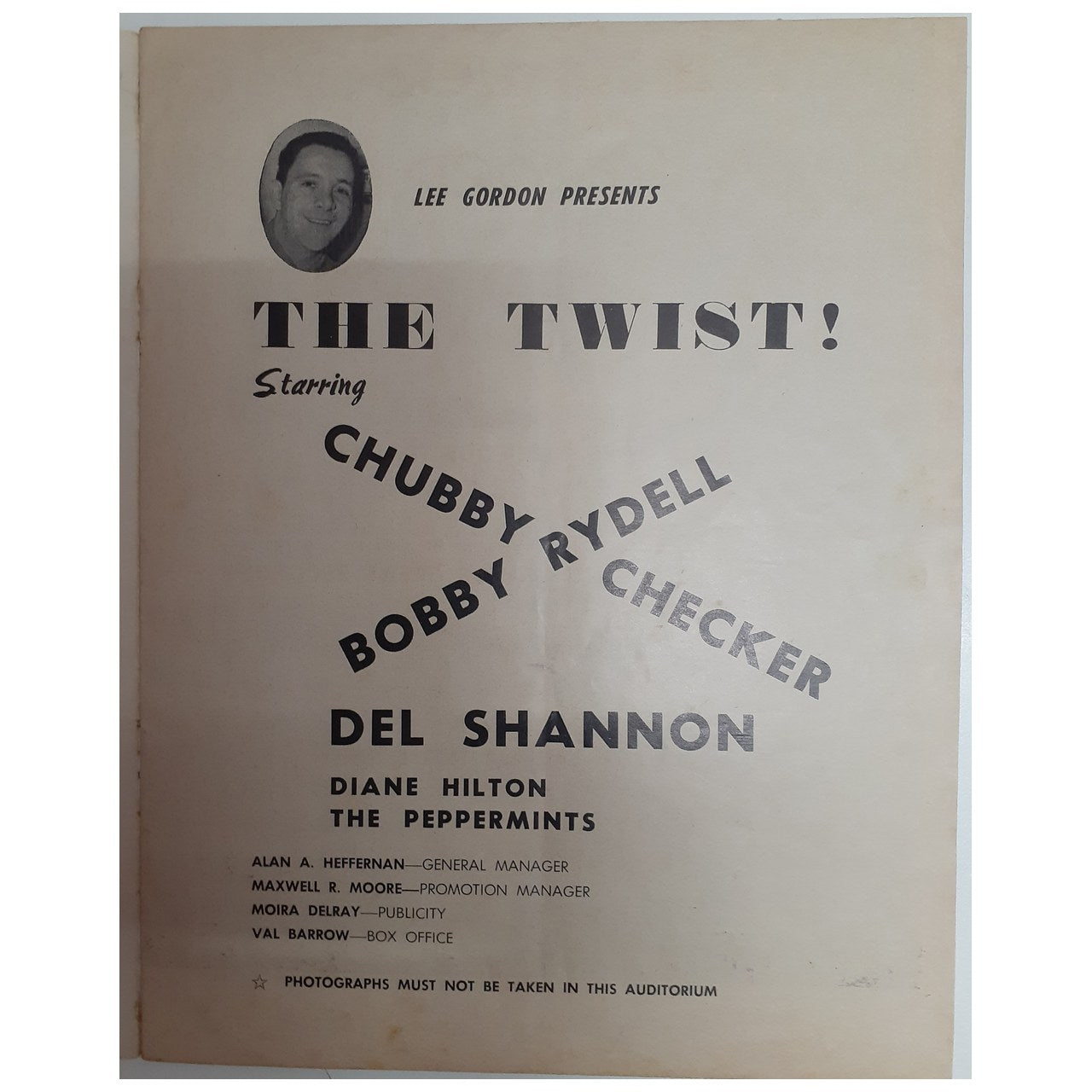Chubby Checker & Bobby Rydell - Lee Gordon Presents The Twist Australian Original Tour 1962 Program