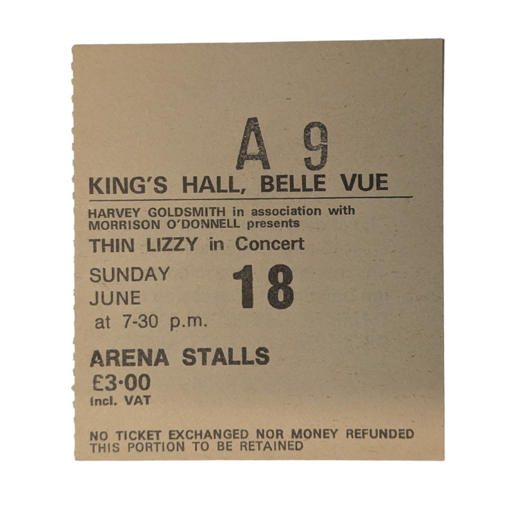 Thin Lizzy - Bad Reputation Tour 1978 Original Vintage Concert Ticket