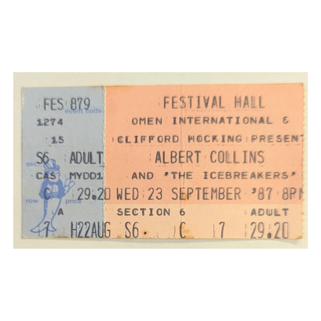Albert Collins & The Ice Breakers - 1987 Tour Original Vintage Concert Ticket