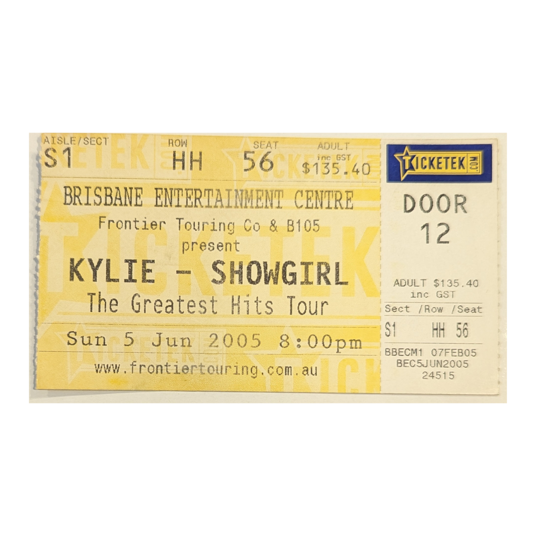 Kylie Minogue - Showgirl Greatest Hits Tour 2005 Original Vintage Concert Ticket Seat HH-56