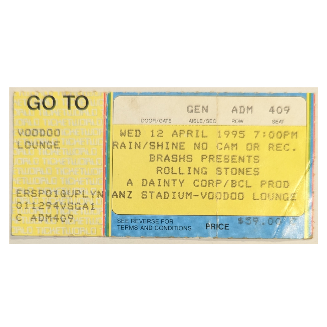 Rolling Stones - Voodoo Lounge Tour 1995 Original Vintage Concert Ticket Seat 409
