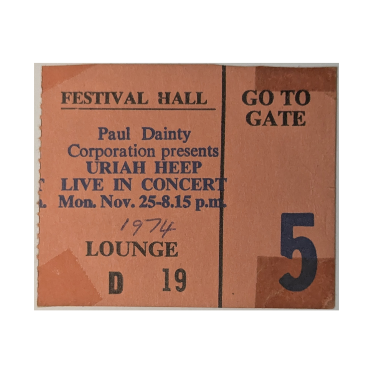 Uriah Heep - Wonderworld Tour 1974 Original Vintage Concert Ticket