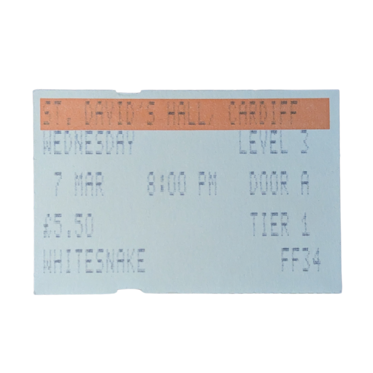 Whitesnake - Slide It In Tour 1984 Original Vintage Concert Ticket