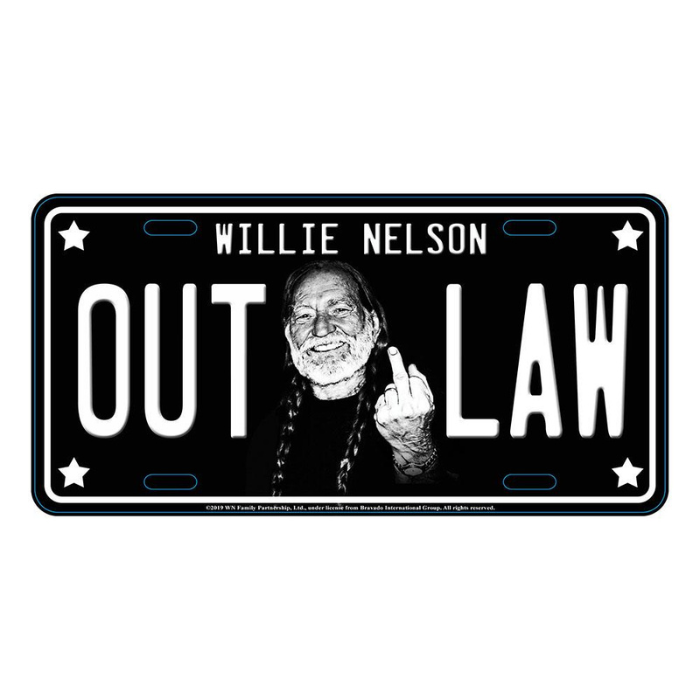 Willie Nelson - Outlaw Replica License Plate