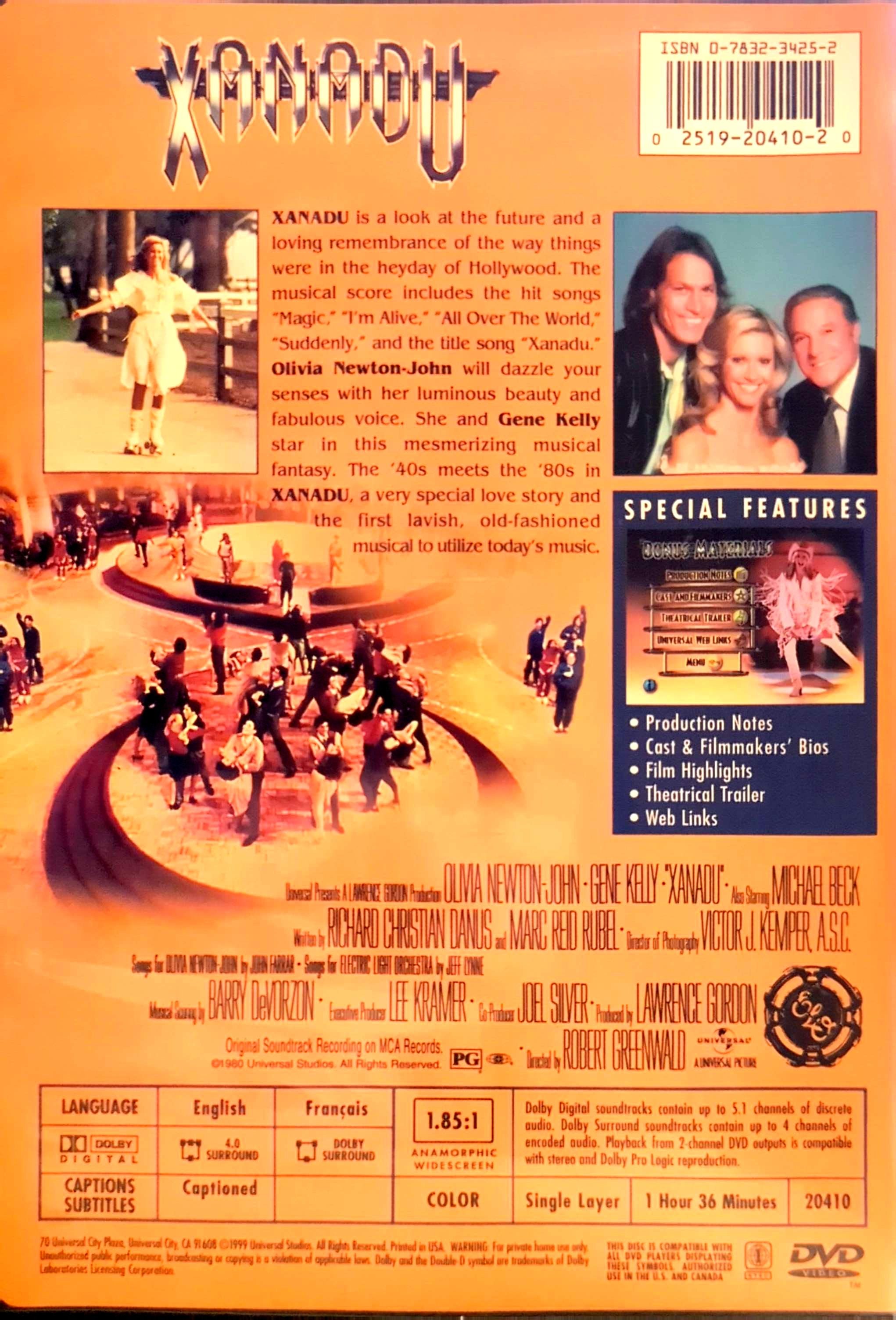 Olivia Newton-John - Xanadu DVD (1980) (Used)