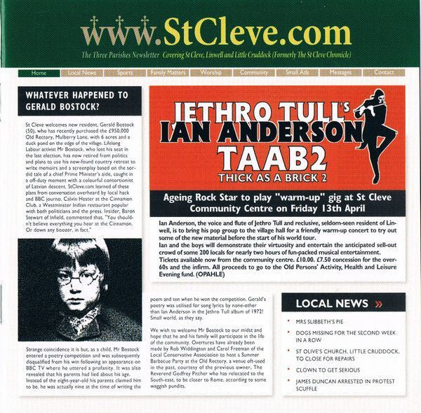 Ian Anderson - Thick As A Brick 2 Taab2 CD (New)