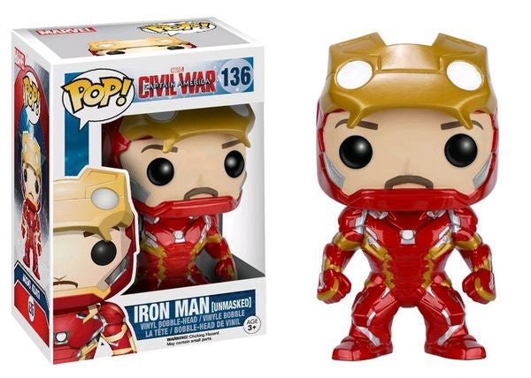 Captain America 3 : Civil War - Iron Man (Unmasked) Collectable Pop! Vinyl #136