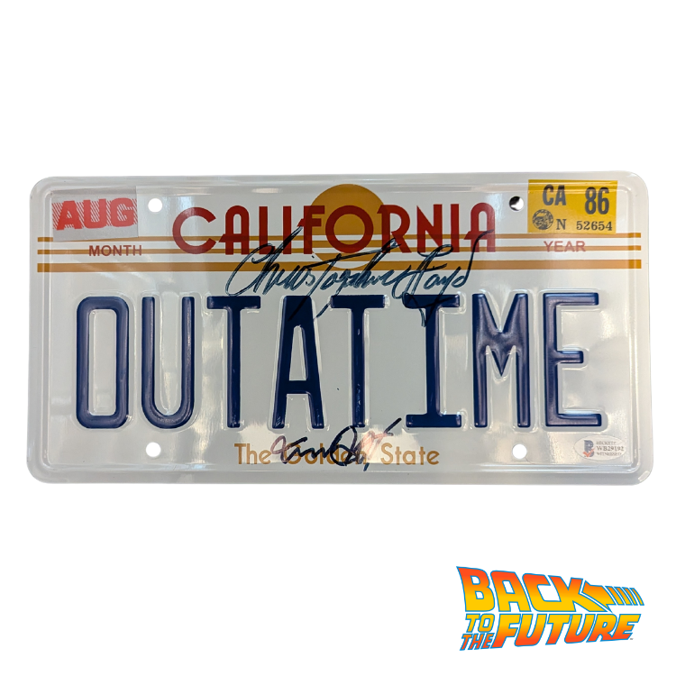 Back To The Future - OUTATIME Autographed License Plate