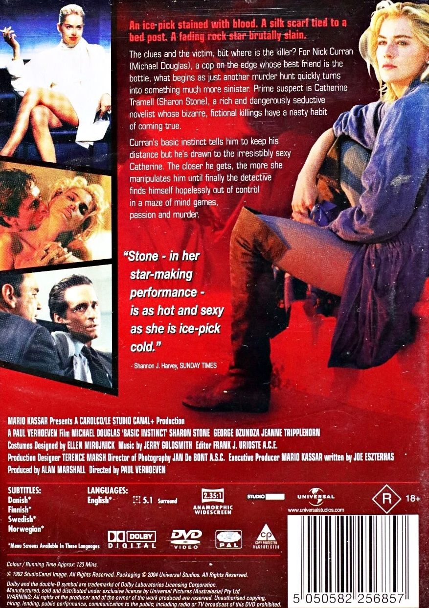 Sharon Stone - Basic Instinct (R Rated) (1992) DVD (Used)