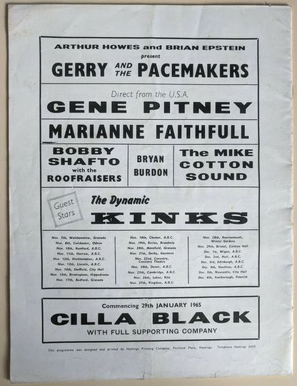 Beatles - 1964 UK With Mary Wells Original Concert Tour Program