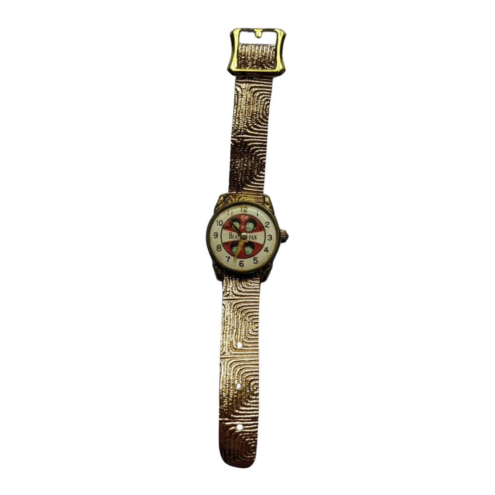 Beatles - Original 1960s I'm A Beatles Fan Toy Gold Wrist Watch