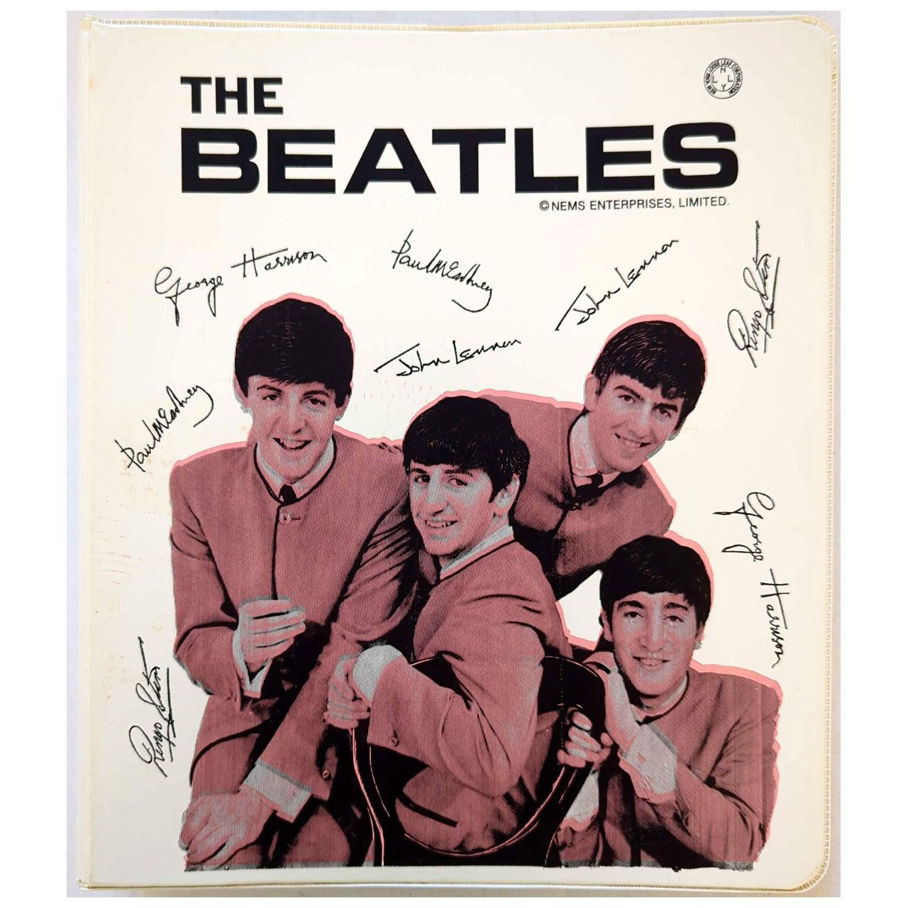 Beatles - 1960s White 3-Ring Binder NEMS NY Loose Leaf EXC COND