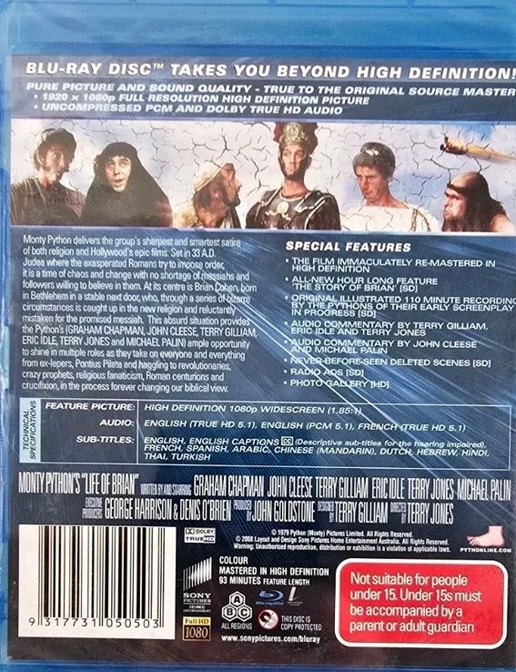 Graham Chapman - Monty Python's Life Of Brian The Immaculate Edition (1979) Blu-Ray DVD (Used)
