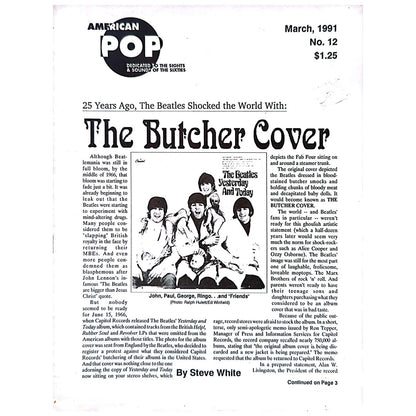 Beatles - American Pop #12 March 1991 Butcher Cover Magazine (Used)
