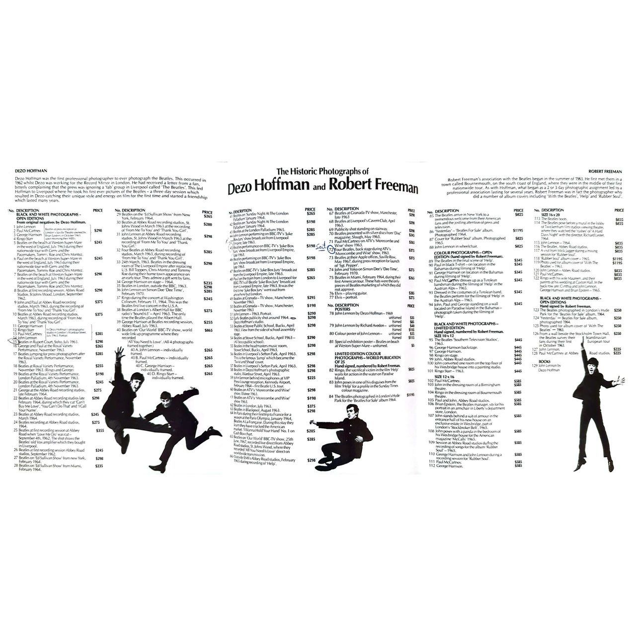 Dezo Hoffman & Robert Freeman - Beatles Catalog 1986 Silver K Fine Arts