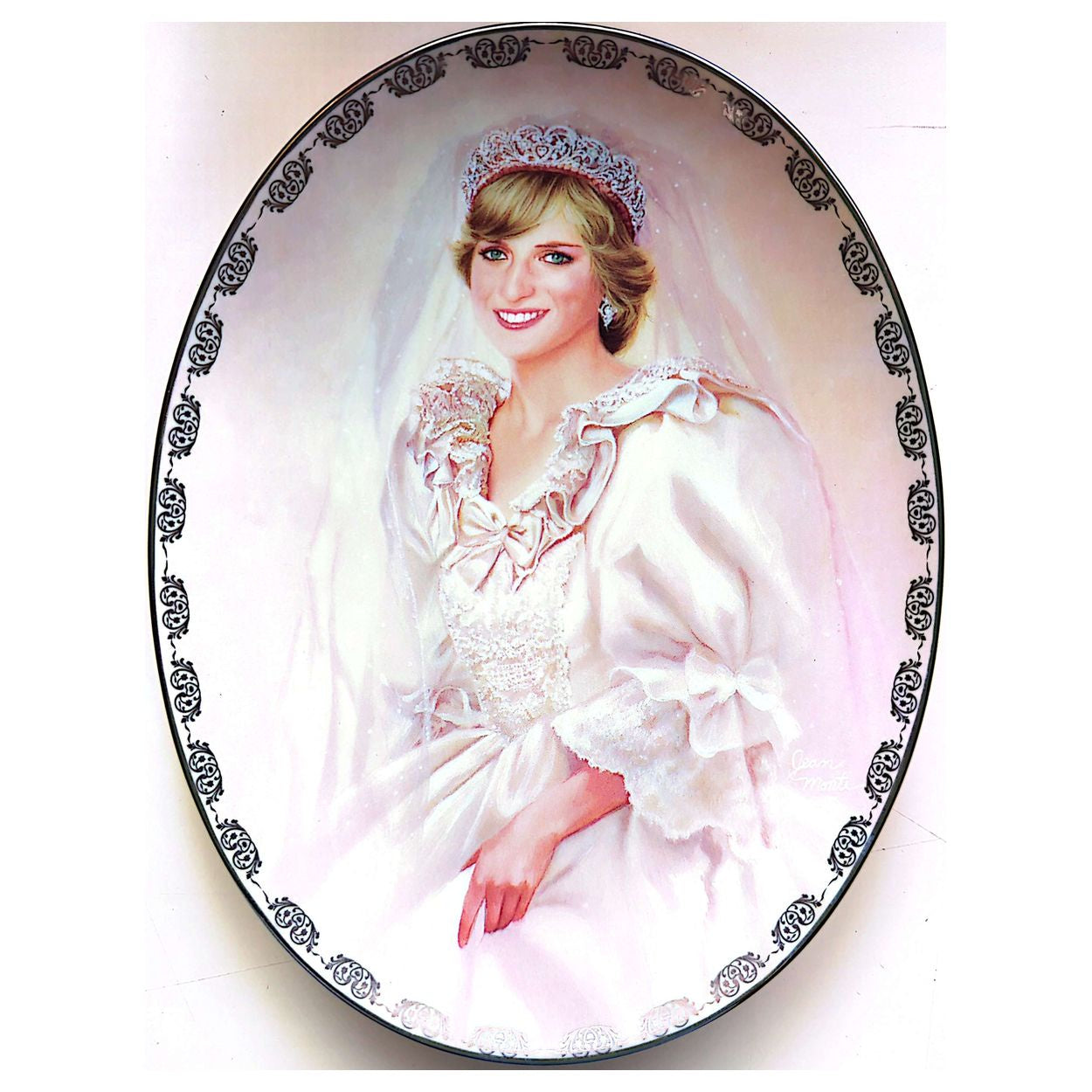 Princess Diana - Vintage 1997 Diana Queen Of Our Hearts People's Princess Oval Plate #19673AA (No Box)
