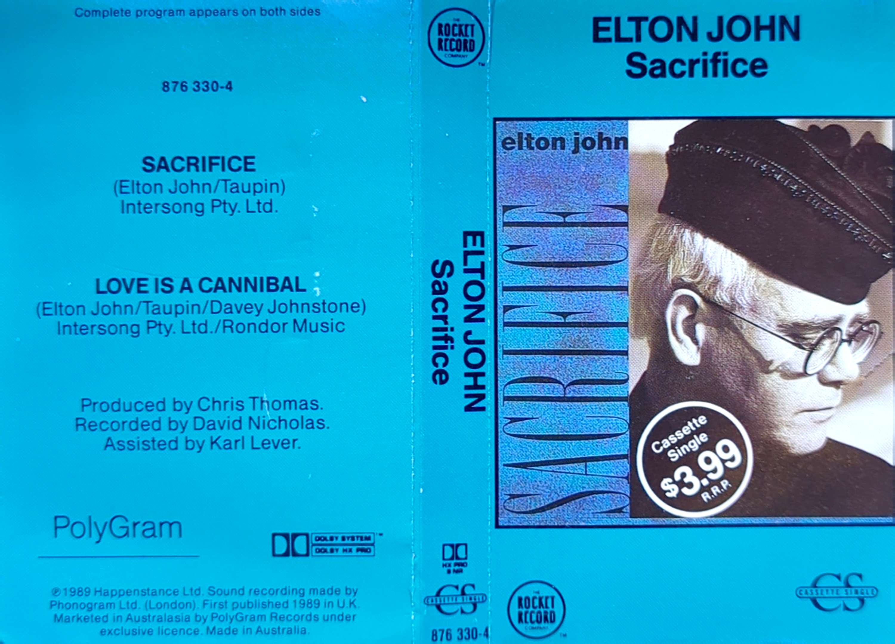 Elton John – Sacrifice Cassette Single / Cassingle (Used)