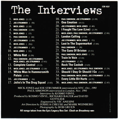Clash - Clash on Broadway - Interviews Promo CD