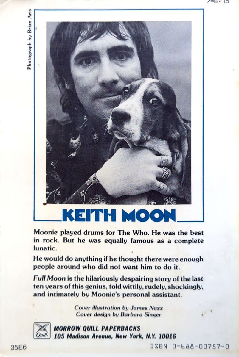 Dougal Butler - Full Moon: The Amazing Rock & Roll Life Of Keith Moon, Late Of The Who, Late Of The Earth Paperback Book (1981)
