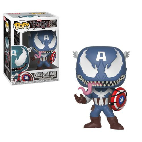 Venom (Comics) - Venomized Captain America Collectable Pop! Vinyl #364 (Used)