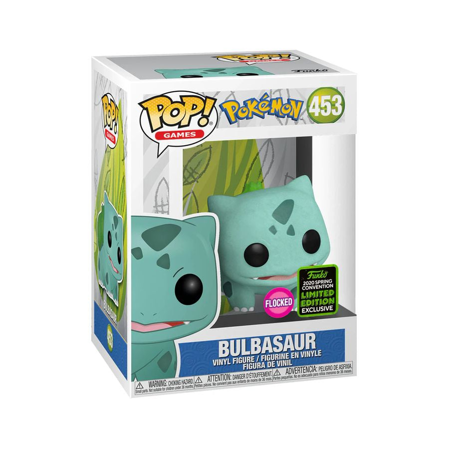 Pokemon -  Bulbasaur Flocked 2020 ECCC Collectable Pop! Vinyl #453 (Used)