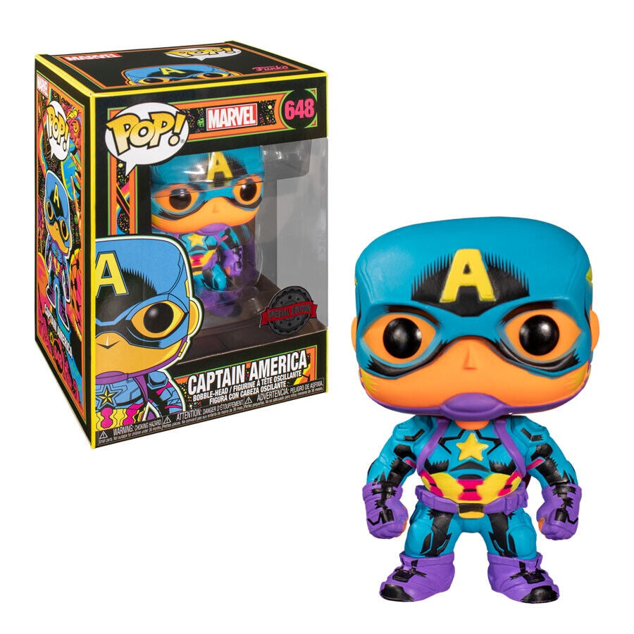 Marvel Comics - Captain America Blacklight US Exclusive Pop! Vinyl #648