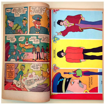 Beatles - 1968 Gold Key Yellow Submarine Comic Book w/ Poster Attached EXCELLENT
