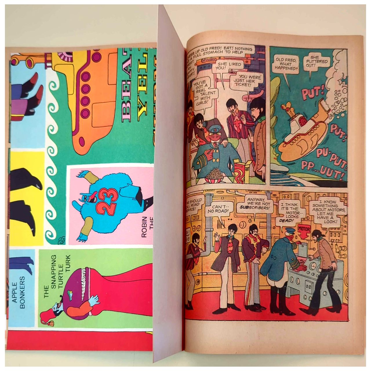 Beatles - 1968 Gold Key Yellow Submarine Comic Book w/ Poster Attached EXCELLENT