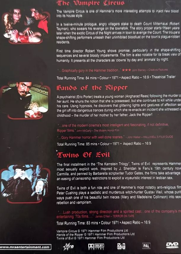 Peter Cushing - Hammer Horror Collection 3DVD Boxset (Used)