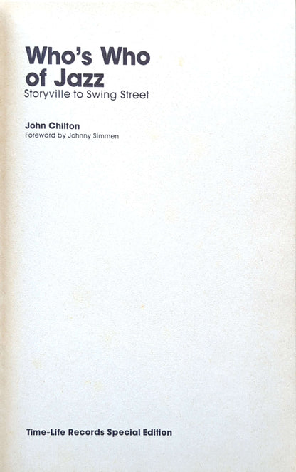 John Chilton - Who's Who Of Jazz: Storyville To Swing Street Hardcover Book (1979)